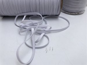 Hel rulle med mindst 100 meter - hvid elastik, 4 mm